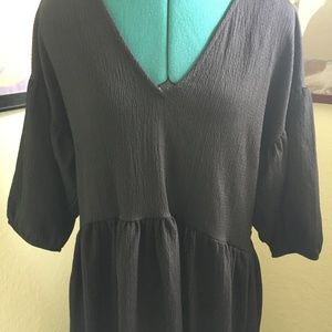 Zara mid-length, balloon sleeve dress sz. M black